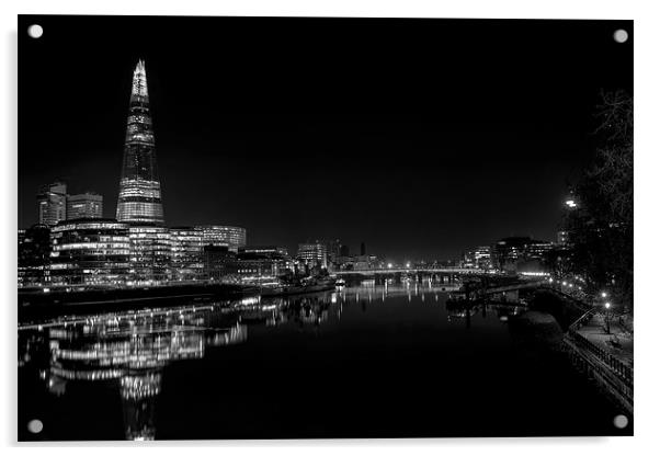 The Shard Black and White Acrylic by Dean Messenger