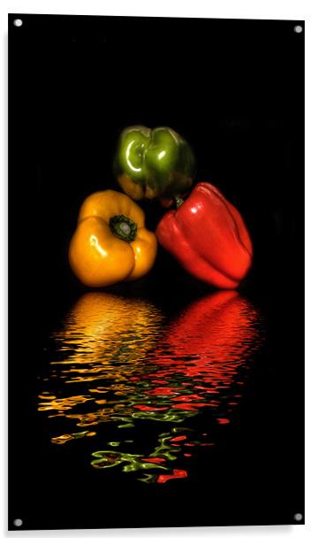 Coloured Peppers iPhone Case Acrylic by Dean Messenger
