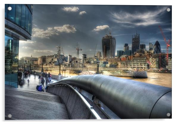 London Cityscape Acrylic by Dean Messenger