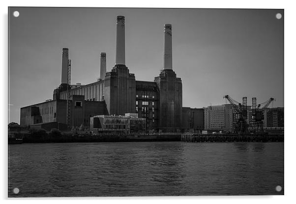 Battersea Power Station Mono Acrylic by Dean Messenger