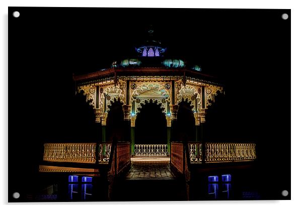 Brighton Bandstand at night Acrylic by Dean Messenger