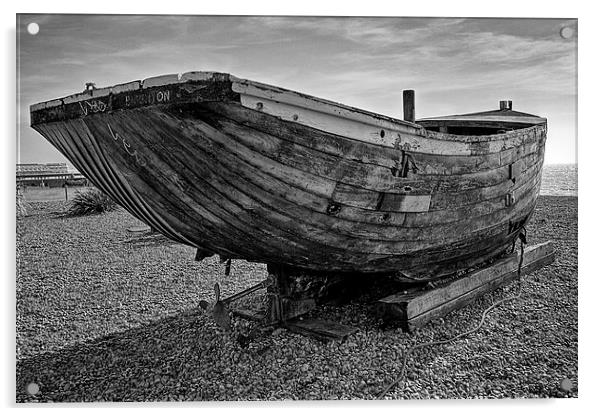 Brighton Boat black and white Acrylic by Dean Messenger