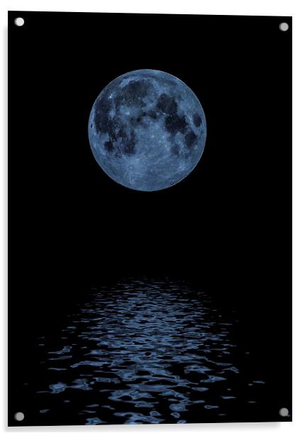  Blue Moon Acrylic by Dean Messenger
