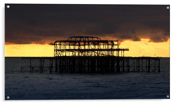  brighton west pier Silhouette Acrylic by Dean Messenger