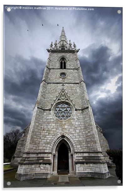 bodelwydden marble church Acrylic by meirion matthias