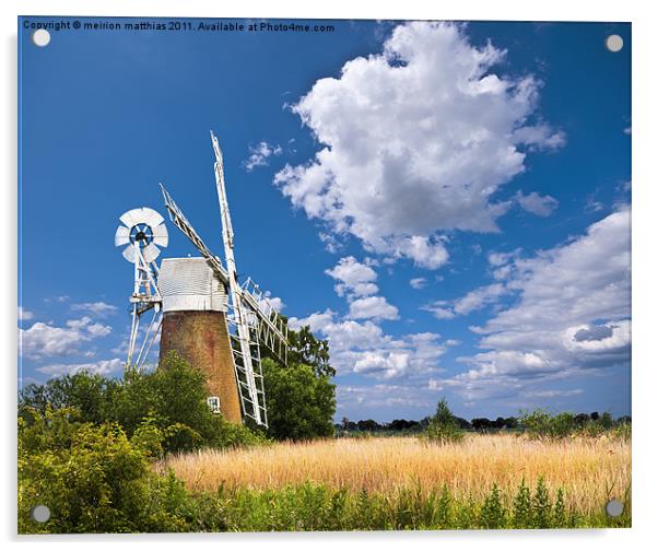 how hill windmill Acrylic by meirion matthias