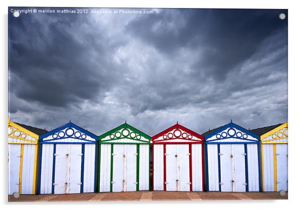 yarmouth beach huts Acrylic by meirion matthias