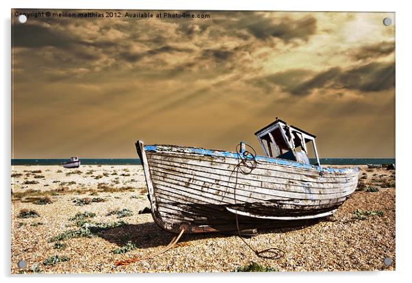 dungeness wreck in colour Acrylic by meirion matthias