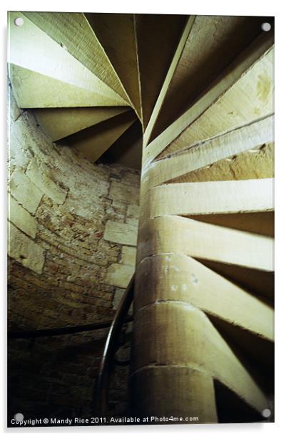Spiral concrete stairs Acrylic by Mandy Rice