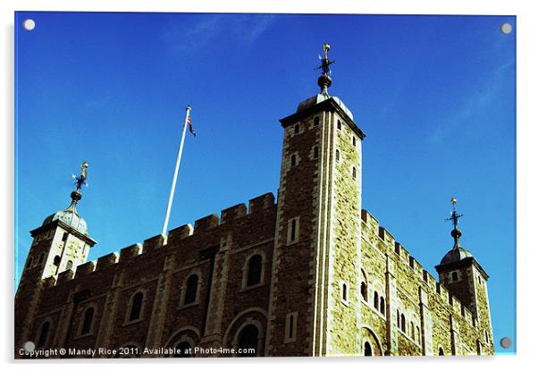 White Tower, Tower of London Acrylic by Mandy Rice