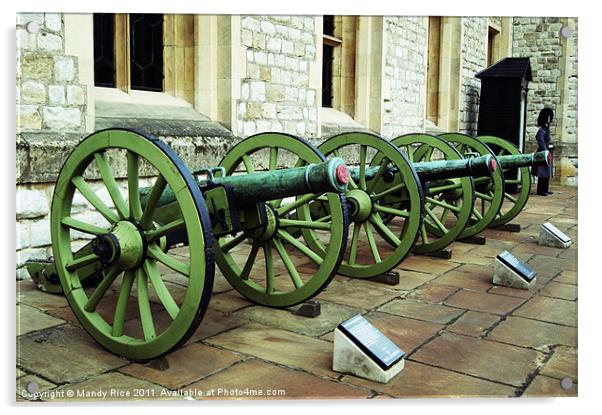 Cannons outside The Jewel House Acrylic by Mandy Rice