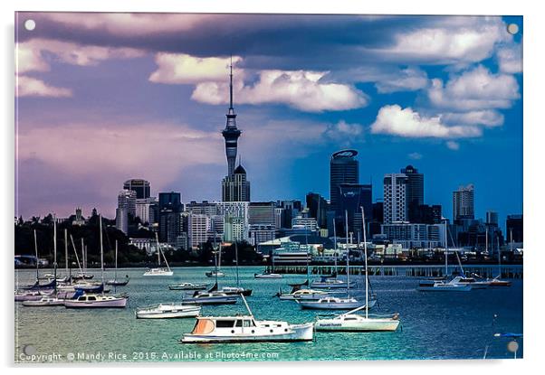 Auckland Harbour NZ Acrylic by Mandy Rice