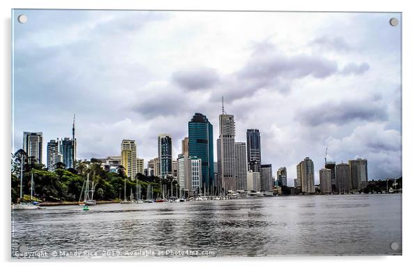 Brisbane River Acrylic by Mandy Rice
