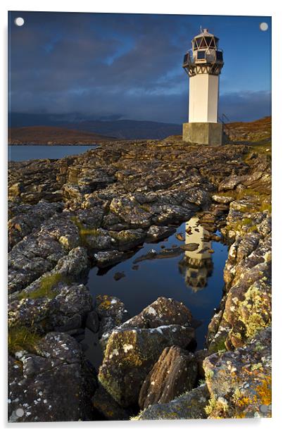 Rhue Lighthouse, Rhue, Rosshire Acrylic by Richard Nicholls