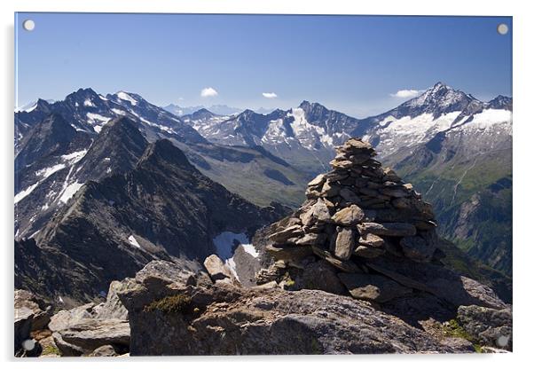 Ahorn Spitze Summit, Austria Acrylic by Richard Nicholls