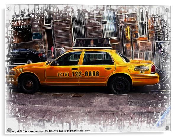 Philly Cab Acrylic by Fiona Messenger