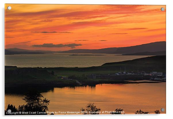 Sunset Over Kerrera Isle Acrylic by Fiona Messenger