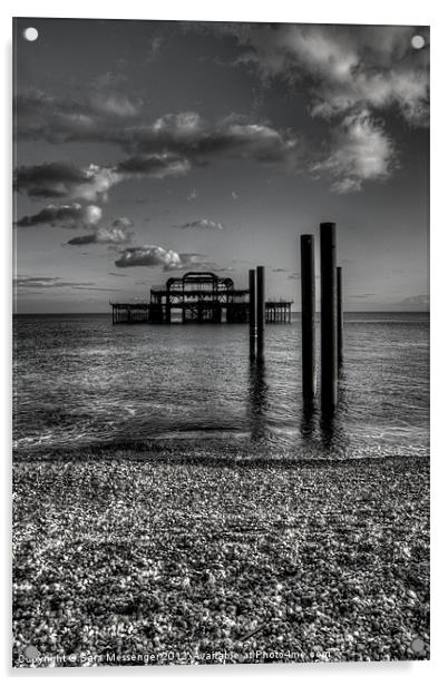 West pier at Brighton Acrylic by Sara Messenger