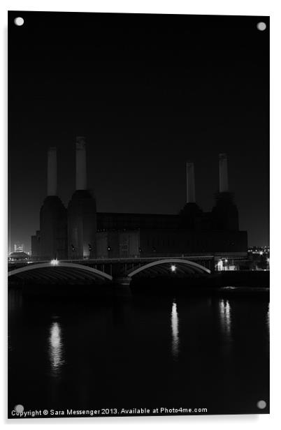 Battersea in black and white Acrylic by Sara Messenger