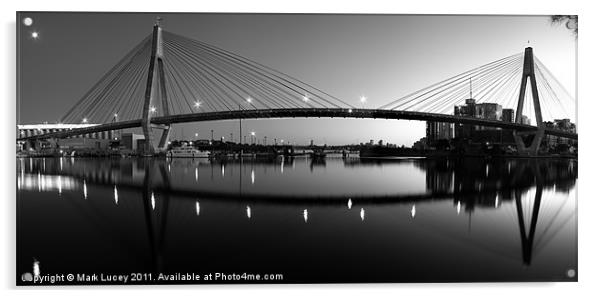 The Full Span - Anzac Bridge - Sydney Acrylic by Mark Lucey