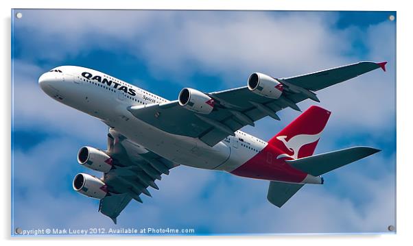 Qantas A380 Acrylic by Mark Lucey