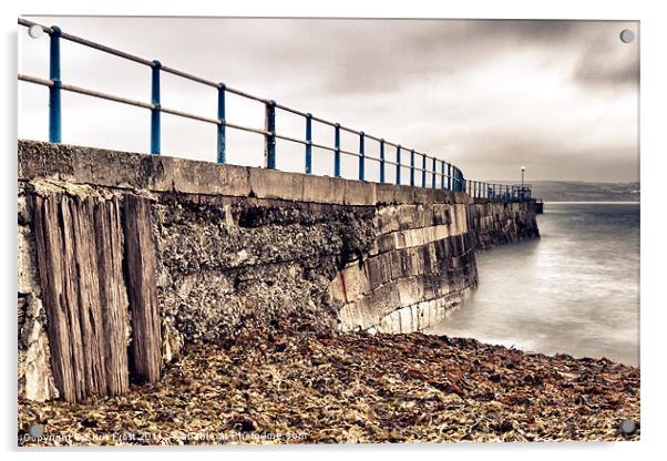 Weymouth Stone Pier Acrylic by Chris Frost