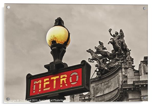 Parisian Metro Sign Acrylic by Chris Frost