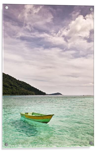 Perhentian Fishing Boat Acrylic by Chris Frost