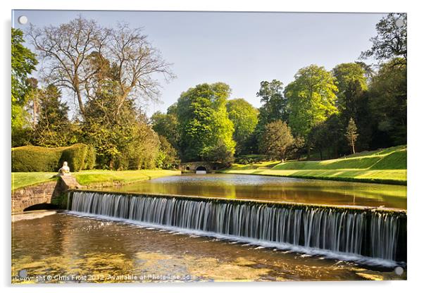 Fountains Abbey Cascade Acrylic by Chris Frost