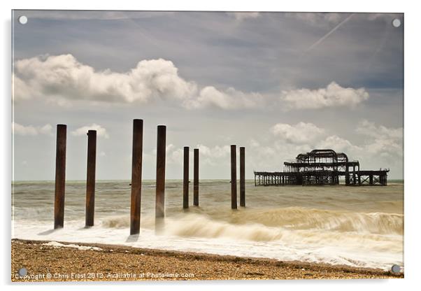 Brighton's West Pier Remains Acrylic by Chris Frost