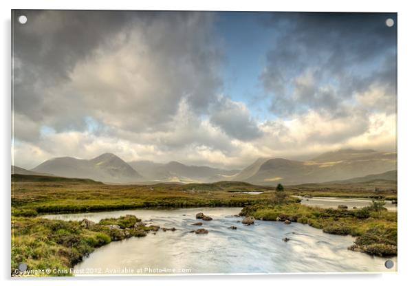 Rannoch Moor Sunshine Acrylic by Chris Frost