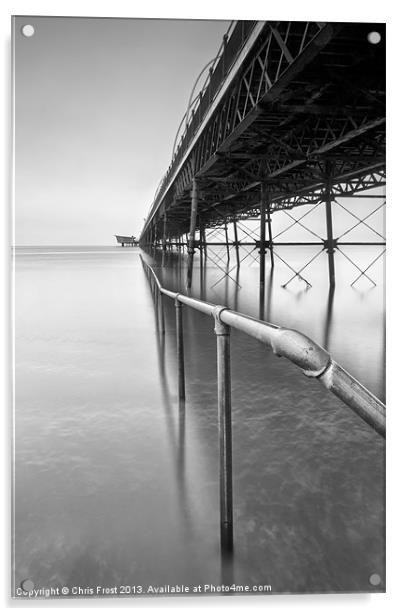 Southport Pier Rail Acrylic by Chris Frost