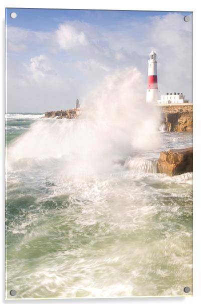 Portland Bill Storms Acrylic by Chris Frost
