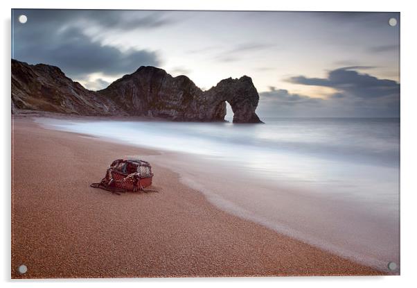 Lost Property at Durdle Door Acrylic by Chris Frost