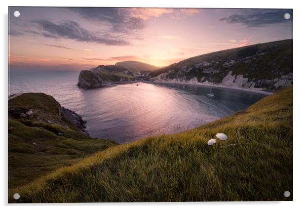 Last Light at Lulworth Acrylic by Chris Frost