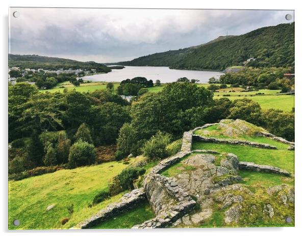 Dolbadarn castle view Acrylic by Rachael Hood