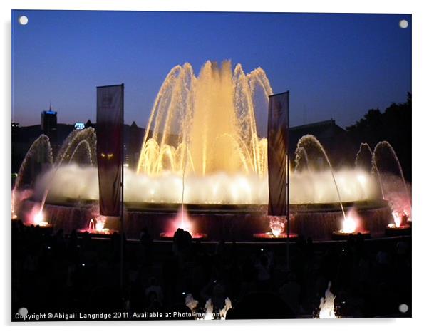 Montjuic Fountain by night - Barcelona Acrylic by Abigail Langridge