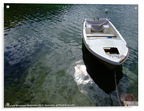 Boat on Bohinj Acrylic by Andrew Middleton