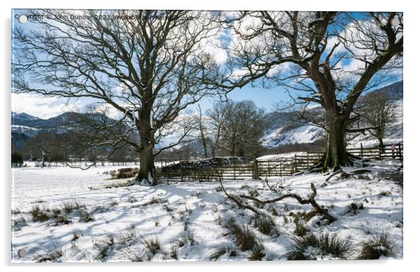 Borrowdale Winter Acrylic by John Dunbar