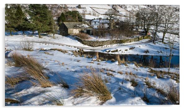 Snowfall, Watendlath Farm Acrylic by John Dunbar