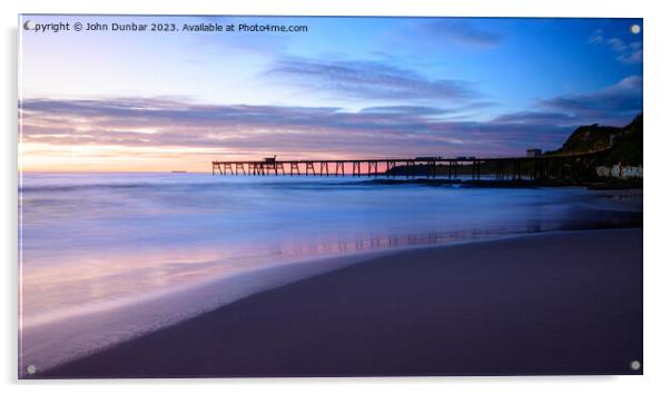 Sunrise, Catherine Hill Bay Pier Acrylic by John Dunbar