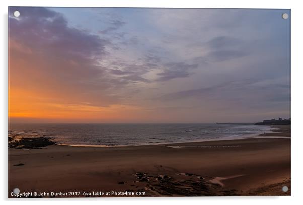 Dawn on Tynemouth Beach Acrylic by John Dunbar