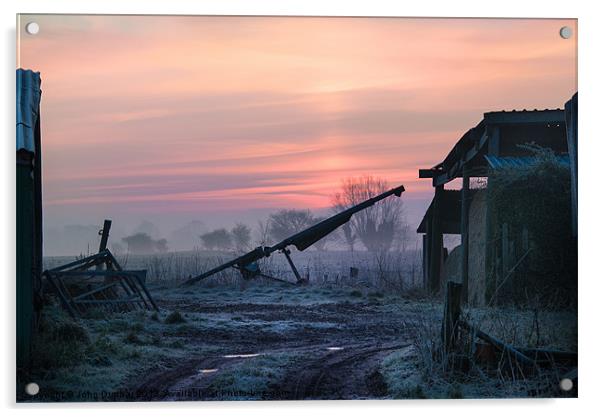 Dawn on the Farm Acrylic by John Dunbar