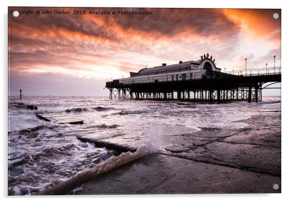 High tide at the Pier Acrylic by John Dunbar