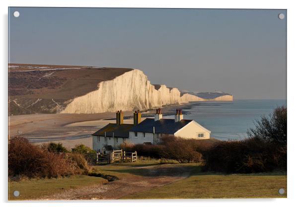 Seven Sisters and Cuckmere Haven Acrylic by Phil Clements