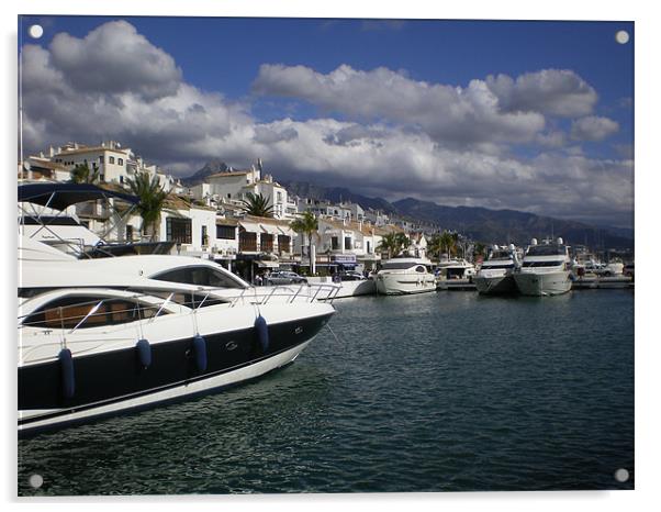 Puerto Banus, Marbella Acrylic by Phil Clements