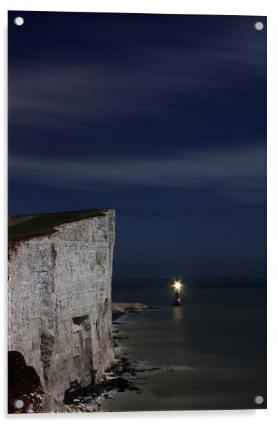 Midnight At Beachy Head Acrylic by Phil Clements