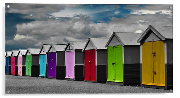 Hove Beach Huts Acrylic by Phil Clements