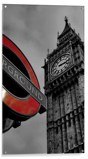 Westminster Clock Tower Acrylic by Phil Clements