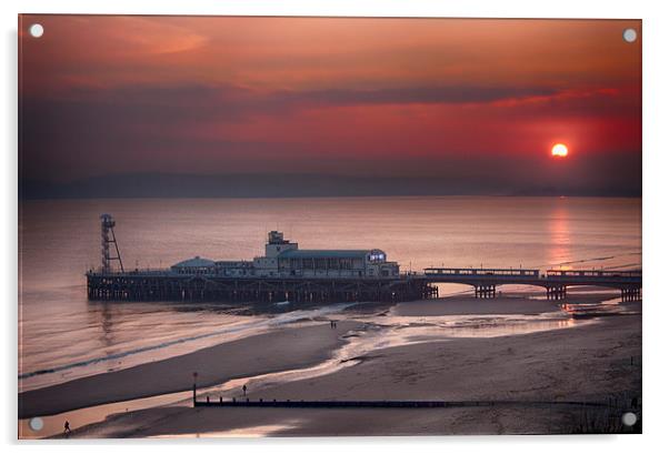  Bournemouth Sunset Acrylic by Phil Clements